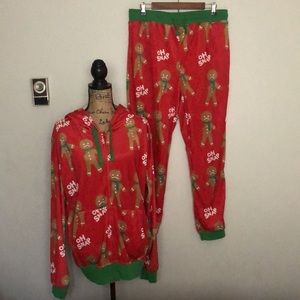 Holiday Gingerbread Cookie Oh Snap Adult Pajama Set